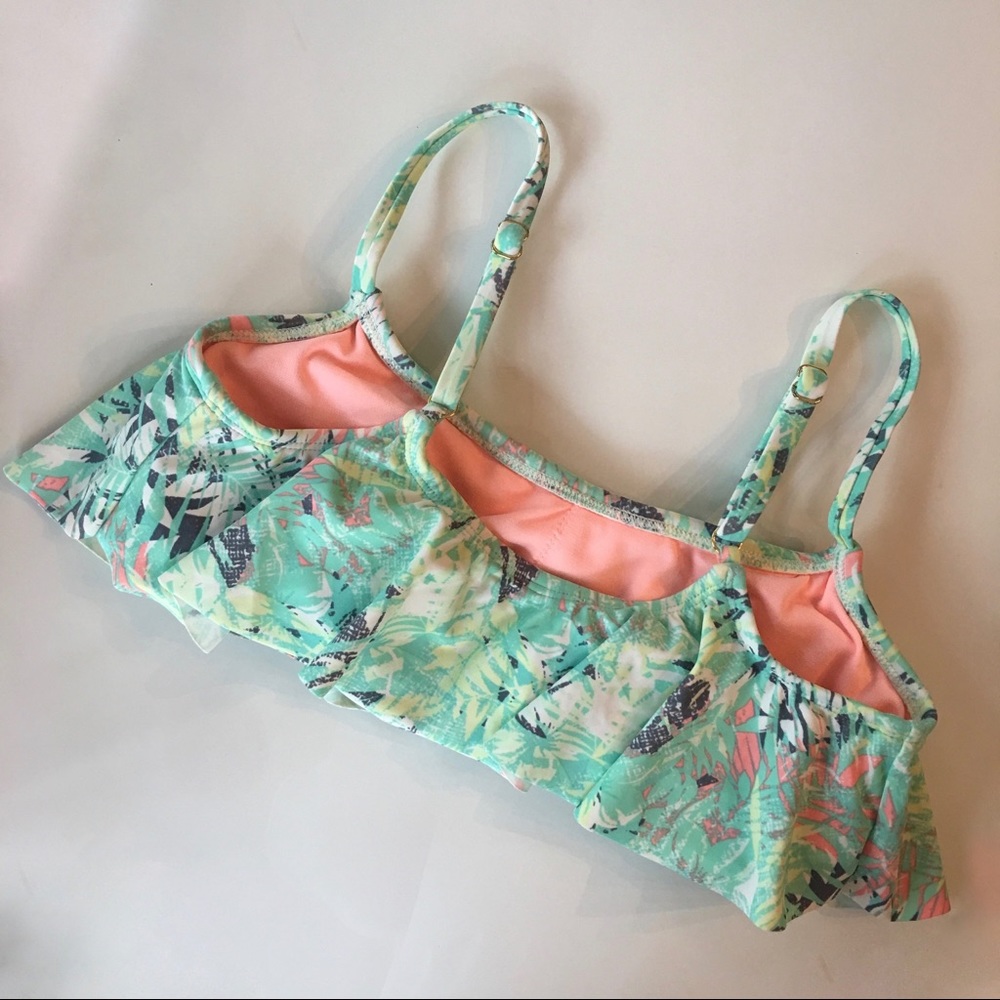 Palms Flounce Top + Ruched Bottom Bikini Set - Picture 2 of 4